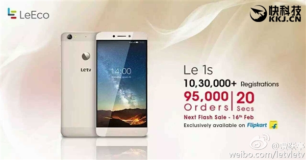 20秒9.5万台：乐视乐1S在印度抢疯了