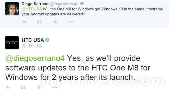 HTC：One M8能升Win10 怪运营商太磨叽