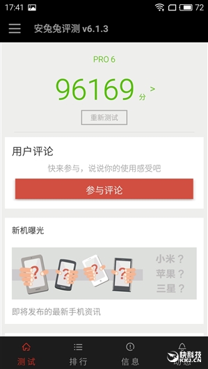 PRO 6独享！联发科鸡血十核跑分：完爆麒麟950