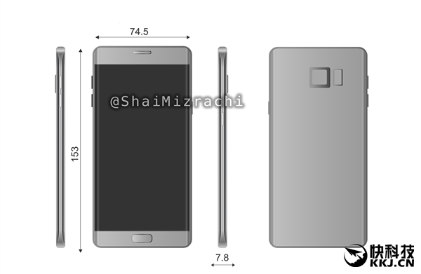 三星Galaxy Note 7尺寸确认：厚了0.2毫米