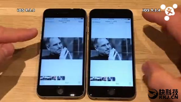 iPhone 5S/6/6S下iOS 9.3.4速度对比9.3.3：快升