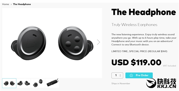 iPhone 7专用无线耳机发布：6小时播放/250小时待机