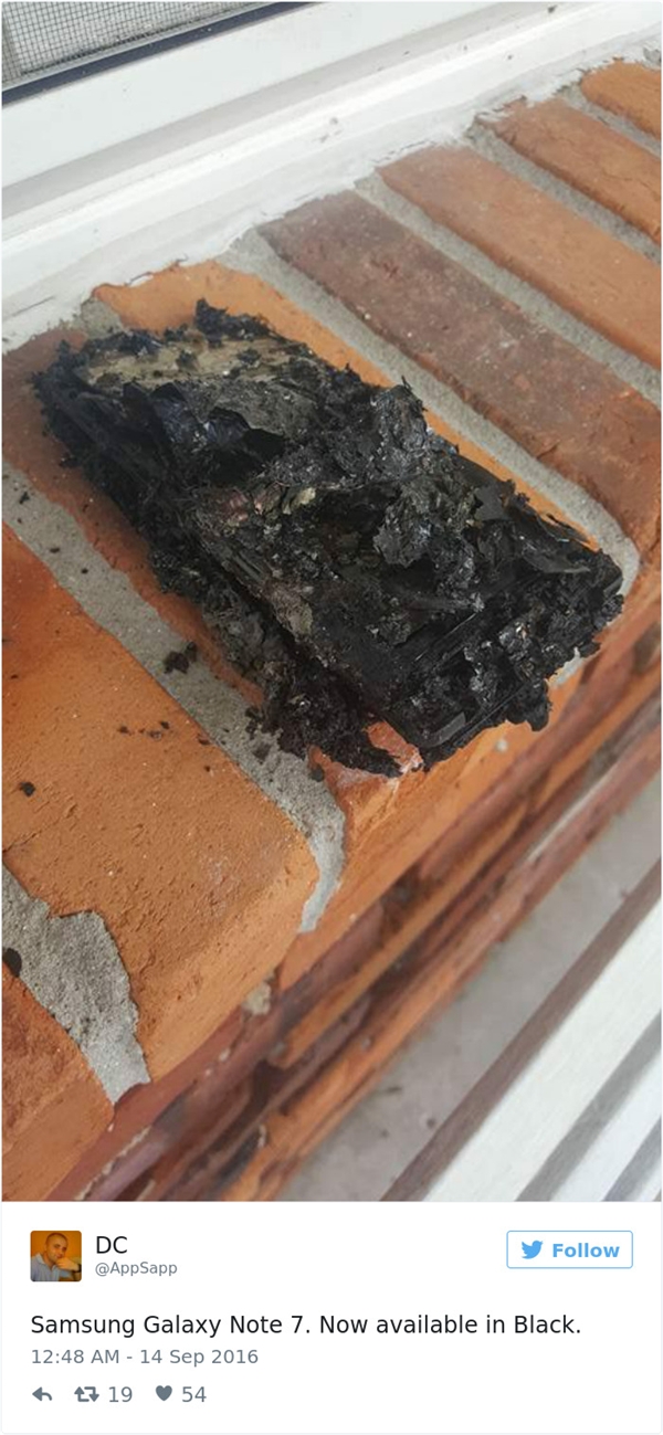 Note 7电池爆炸后 全球网友都不淡定了……