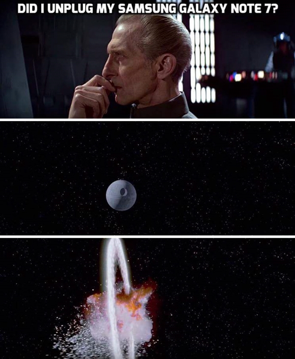 Note 7电池爆炸后 全球网友都不淡定了……