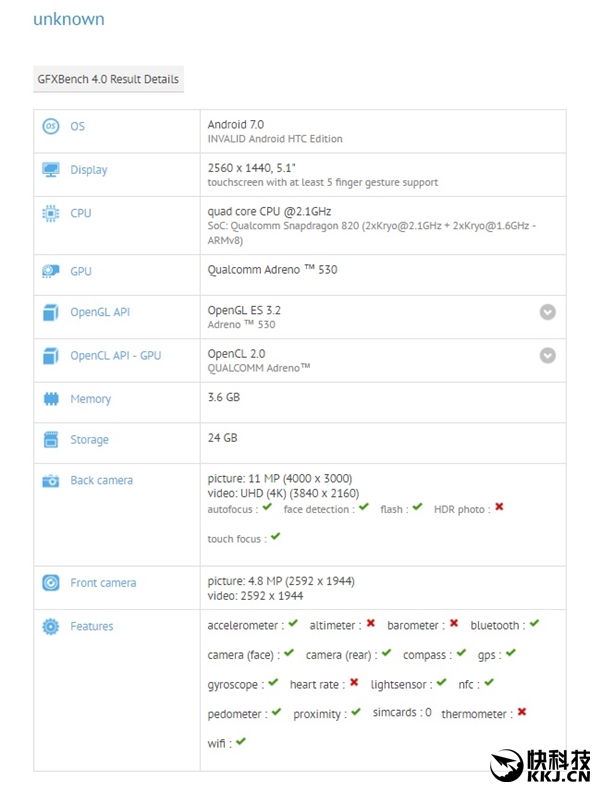本月发！HTC新机“博尔特”现身：安卓7.0、无耳机孔